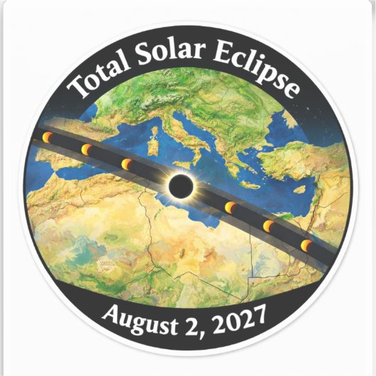 Total Solar Eclipse 2027 Map シール (正面)