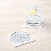 Total Solar Eclipse 2027 Map スクエアペーパーコースター (インサイチュ)