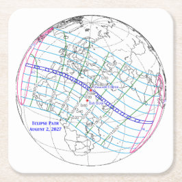 Total Solar Eclipse 2027 Map スクエアペーパーコースター