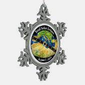 Total Solar Eclipse 2027 Map スノーフレークピューターオーナメント (左)