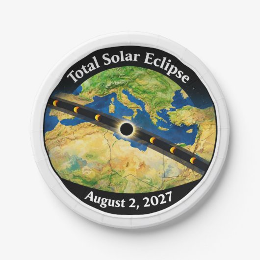 Total Solar Eclipse 2027 Map ペーパープレート (正面)