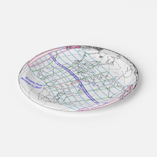 Total Solar Eclipse 2027 Map ペーパープレート (アングル)