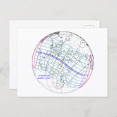 Total Solar Eclipse 2027 Map ポストカード (正面/裏面)