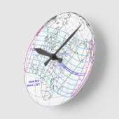 Total Solar Eclipse 2027 Map ラウンド壁時計 (傾斜)