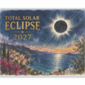 Total Solar Eclipse 2027 Mediterranean  シール (正面)