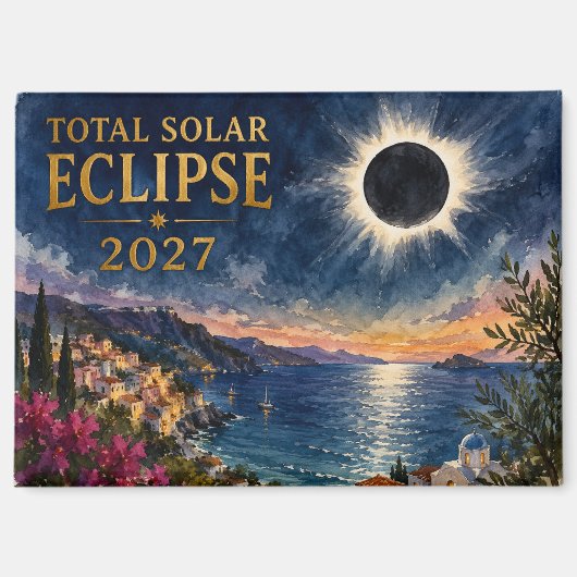Total Solar Eclipse 2027 Mediterranean  マグネット (正面)