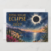 Total Solar Eclipse 2027 Mediterranean  招待状 (正面)