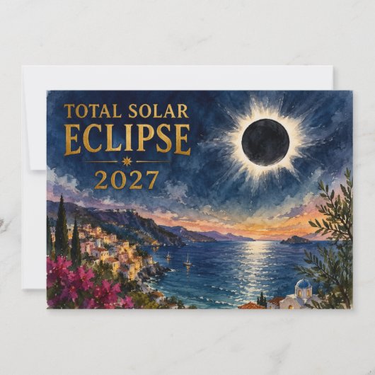 Total Solar Eclipse 2027 Mediterranean  招待状 (正面)