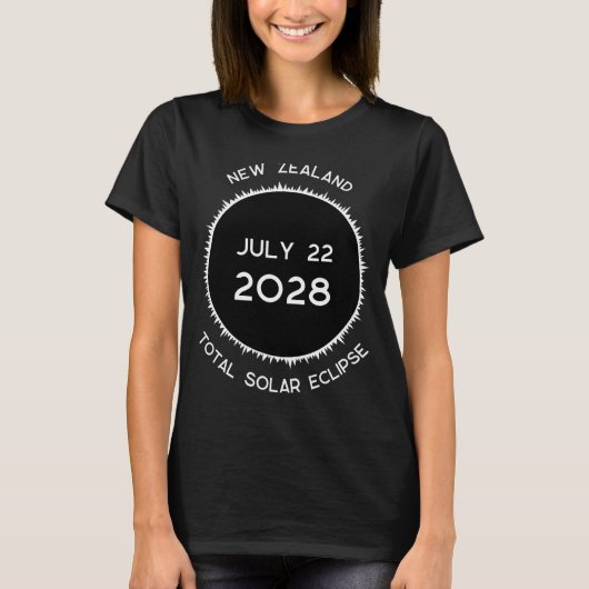 Total Solar Eclipse 2028 New Zealand _1 Tシャツ (正面)