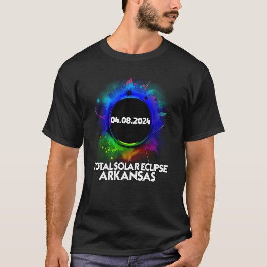 Total Solar Eclipse Arkansas 2024 Colorful Totalit Tシャツ (正面)