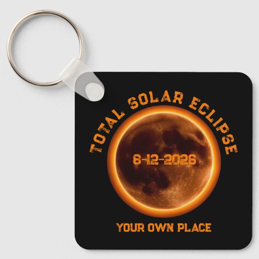 Total Solar Eclipse August 12 2026 キーホルダー (正面)
