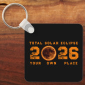 Total Solar Eclipse August 12 2026 キーホルダー (正面)