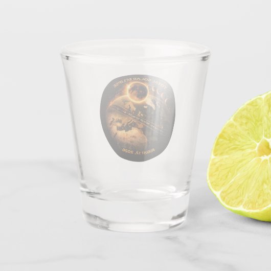 Total Solar Eclipse August 12 2026 ショットグラス (裏面)