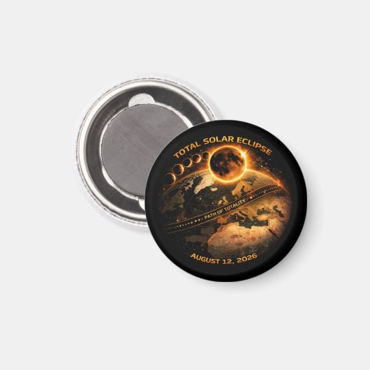 Total Solar Eclipse August 12, 2026 マグネット (正面/裏面)