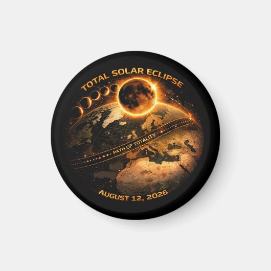 Total Solar Eclipse August 12, 2026 マグネット (正面)