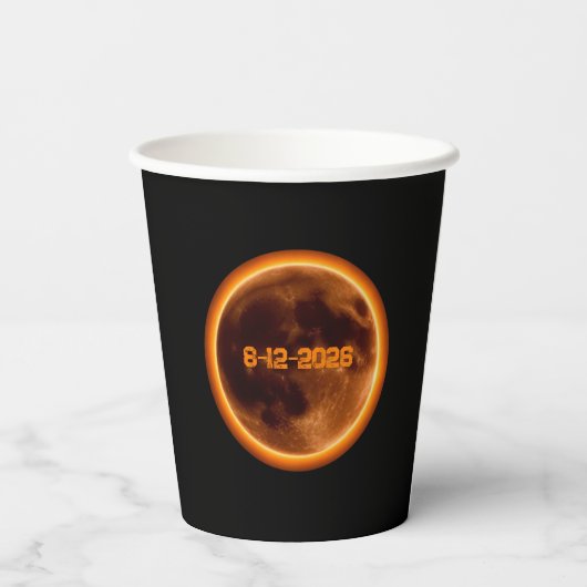 Total Solar Eclipse August 12 2026 紙コップ (裏面)