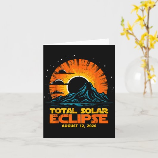 Total Solar Eclipse August 12 2026 Artwork カード (黄色い花)