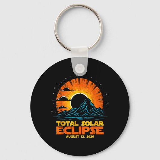 Total Solar Eclipse August 12 2026 Artwork キーホルダー (正面)