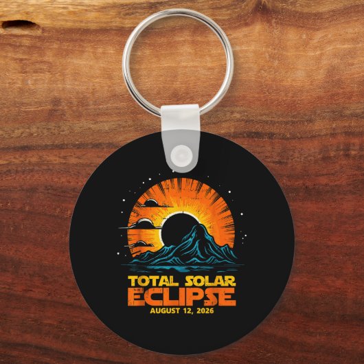 Total Solar Eclipse August 12 2026 Artwork キーホルダー (正面)