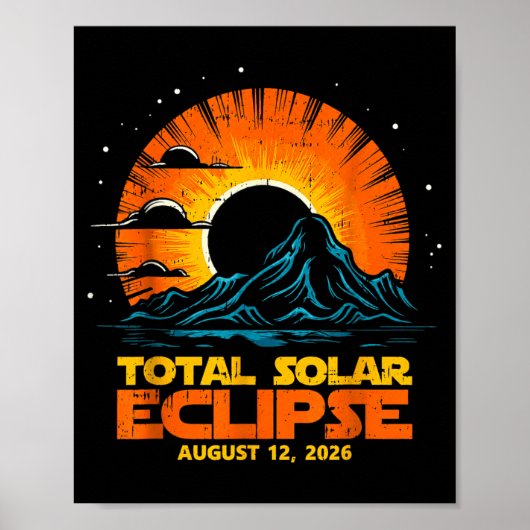 Total Solar Eclipse August 12 2026 Artwork ポスター (正面)