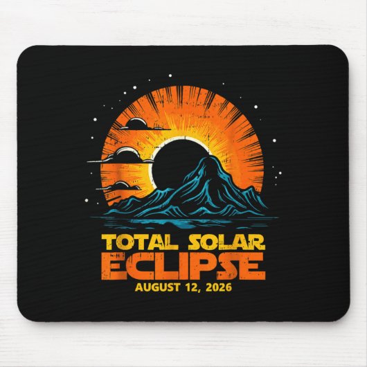 Total Solar Eclipse August 12 2026 Artwork マウスパッド (正面)