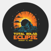 Total Solar Eclipse August 12 2026 Artwork ラウンドシール (正面)