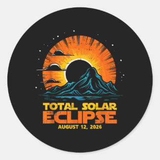 Total Solar Eclipse August 12 2026 Artwork ラウンドシール