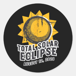 Total Solar Eclipse August 12 2026 Astronomy Path ラウンドシール