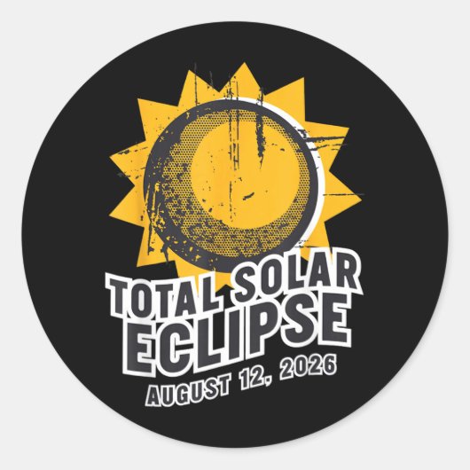 Total Solar Eclipse August 12 2026 Astronomy Path ラウンドシール (正面)