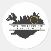 Total Solar Eclipse August 12 2026 – Iceland ラウンドシール (正面)