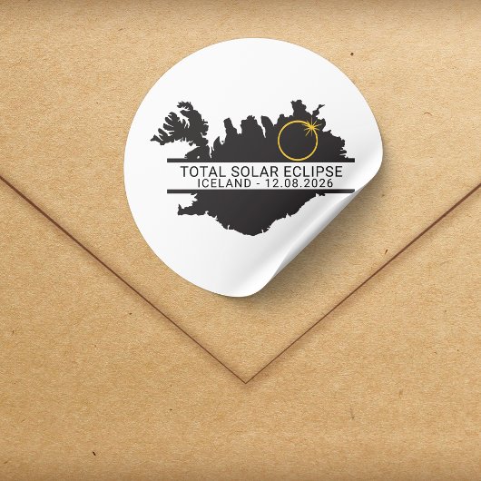 Total Solar Eclipse August 12 2026 – Iceland ラウンドシール