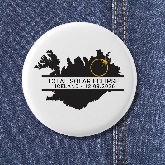 Total Solar Eclipse August 12 2026 – Iceland 缶バッジ