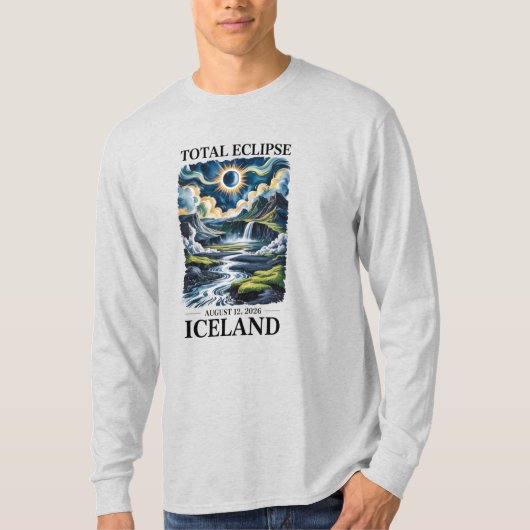 Total Solar Eclipse August 12,2026 Iceland  Tシャツ (正面)