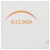 total solar eclipse August 12 2026 orange sun ファブリック (クローズアップ)