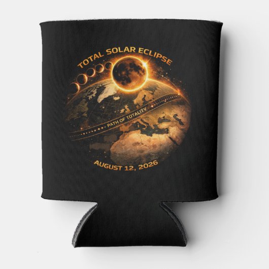 Total Solar Eclipse August 12 2026-Path of Totalit 缶クーラー (正面)