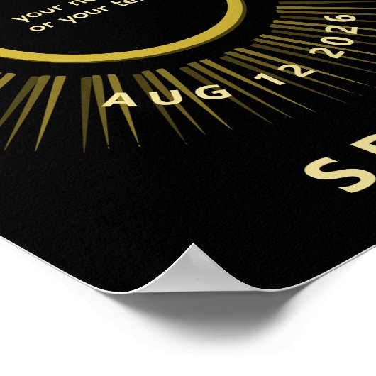 Total solar eclipse August 2026 add your text ポスター (角)