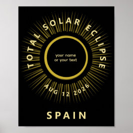 Total solar eclipse August 2026 add your text ポスター