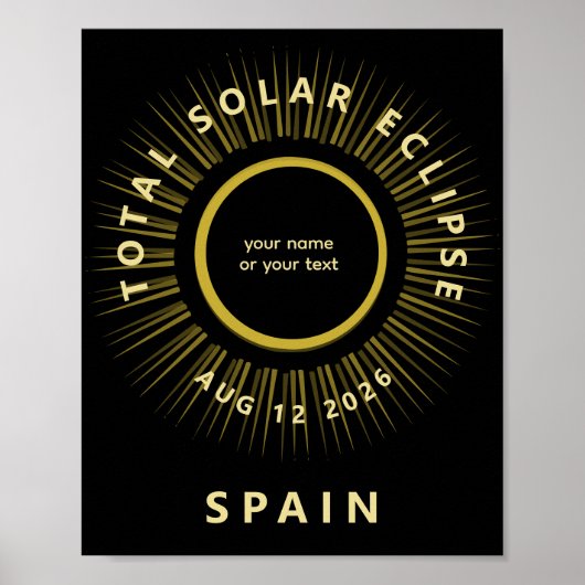 Total solar eclipse August 2026 add your text ポスター (正面)