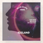 Total solar eclipse August 2026 text personalized ガラスコースター (正面)