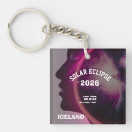 Total solar eclipse August 2026 text personalized キーホルダー