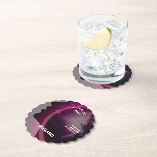 Total solar eclipse August 2026 text personalized ペーパーコースター (インサイチュ)