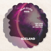 Total solar eclipse August 2026 text personalized ペーパーコースター (正面)