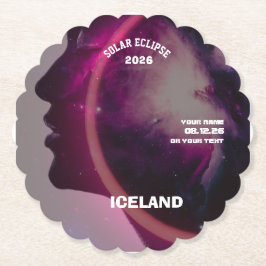 Total solar eclipse August 2026 text personalized ペーパーコースター
