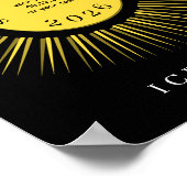 Total solar eclipse August 2026 text personalized ポスター (角)