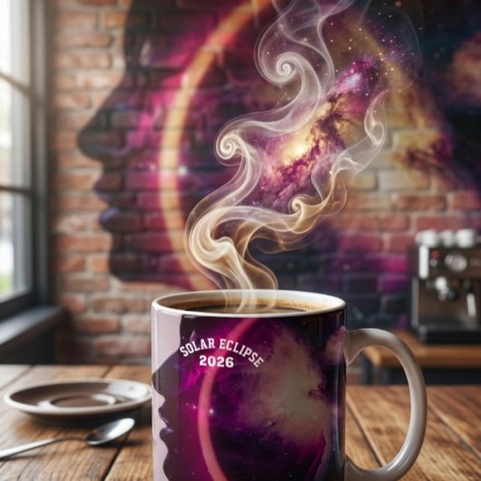 Total solar eclipse August 2026 text personalized マグカップ