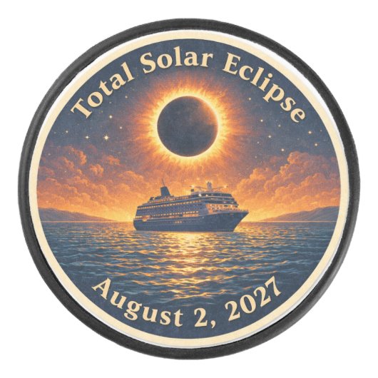 Total Solar Eclipse August 2 2027 cruise ship  アイスホッケーパック (正面)