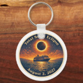 Total Solar Eclipse August 2 2027 cruise ship  キーホルダー (正面)