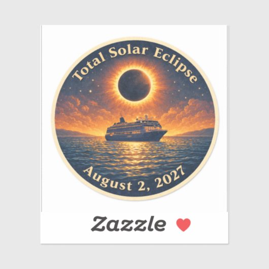 Total Solar Eclipse August 2 2027 cruise ship  シール (シート)
