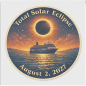 Total Solar Eclipse August 2 2027 cruise ship  シール (正面)