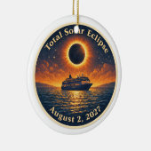Total Solar Eclipse August 2 2027 cruise ship  セラミックオーナメント (右)